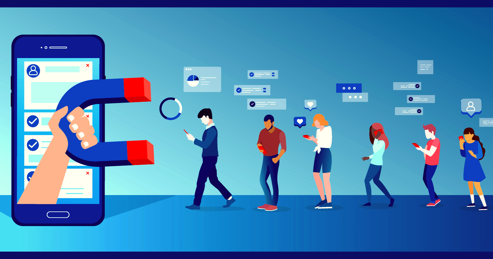 Illustration of tips to gain more social media followers